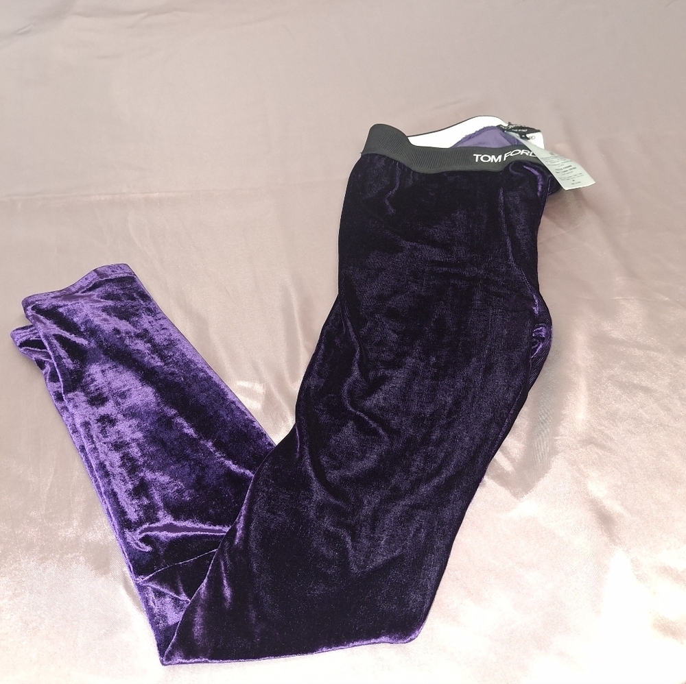 Tom Ford / Royal Grape/ Velvet Signature Leggings- W Sz Medium - Picture 7 of 9